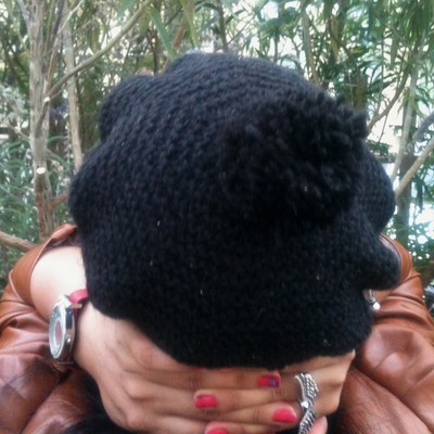 French Beret Alpaca Wool Hat, Black 