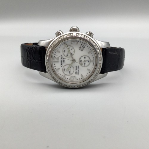 Certina Chronograph Diamond DS Prime Watch Women 34mm Date New Battery - Picture 5 of 15