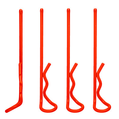 Body Clips Clips 48mm Neon Orange for RC Car 1:10 4pcs partCore 31002