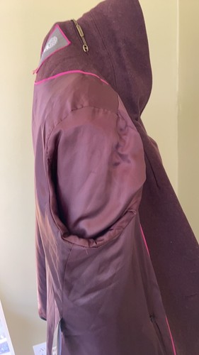 VINCE CAMUTO Womens Coat Burgundy Colorblock Size Large - Picture 10 of 10