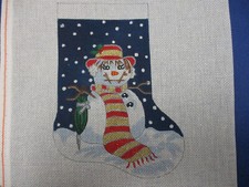 Deluxe Designs Handpainted Needlepoint Canvas Med Stocking Twiggy Snowman MS20