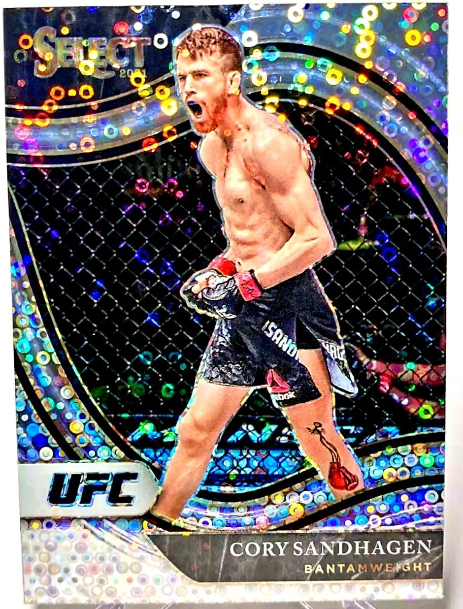 2021 UFC Panini Select CORY SANDHAGEN OCTAGONSIDE SILVER DISCO PRIZM #204