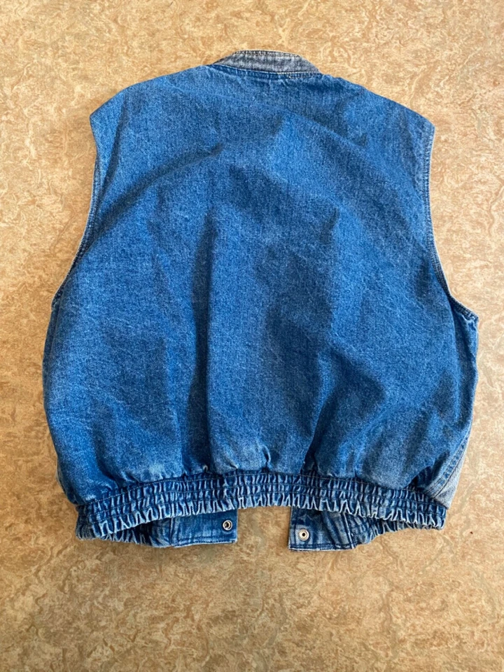 GUESS Georges Marciano двухцветный джинсовой ткани Jean жилет винтажный 80-х Marty McFly большой - Изображение 3 из 4