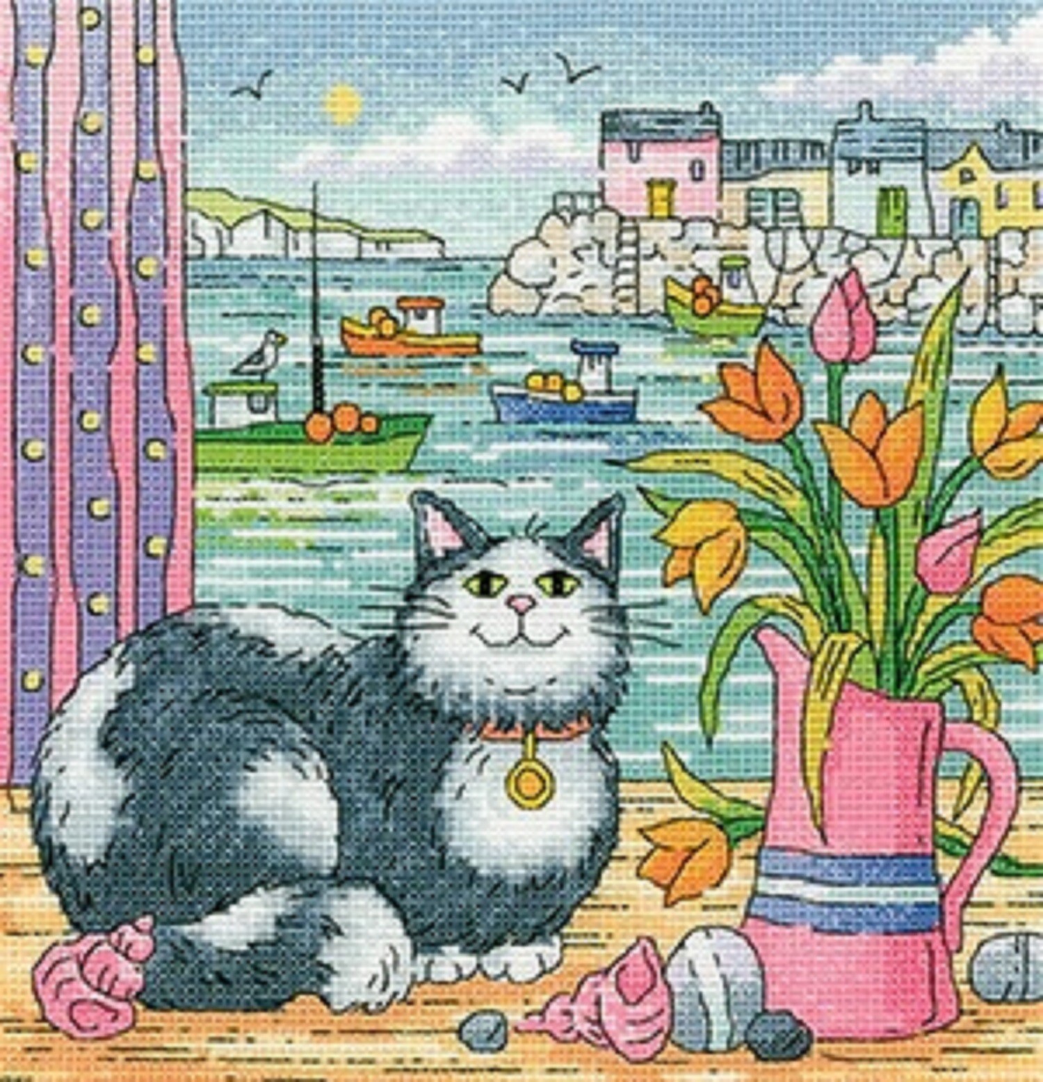 Heritage Crafts - Harbour View Cross Stitch Kit from Karen Carter Collection