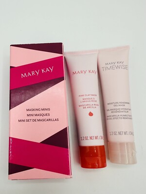 New In Box Mary Kay Masking Minis Pink Clay & Renewing Gel Mask Set  #188342