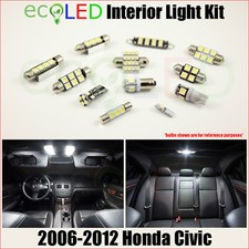 Fits 2006-2012 Honda Civic White Led Interior Light Accessories Package Kit 6 Pc Fits 2006-2012 Honda Civic White Led Interior Light Accessories Package Kit 6 Pc