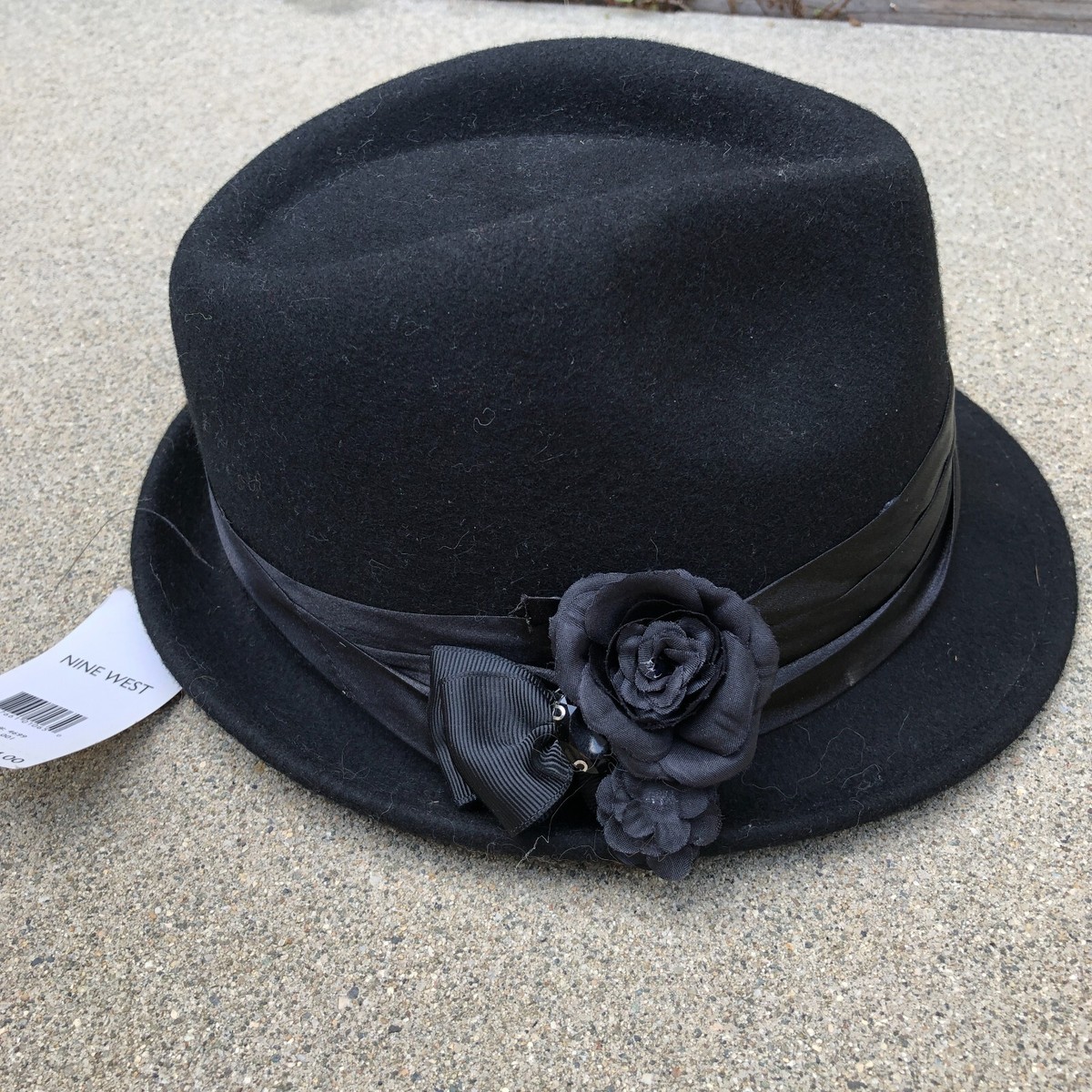 NINE WEST 100% Wool Fedora Hat Women display picture 3