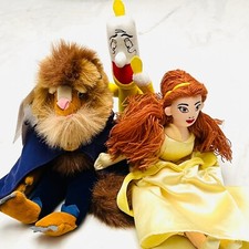 Disney Store - Beauty and The Beast - Lot of 3 Bean Bag - Candlestick - Belle