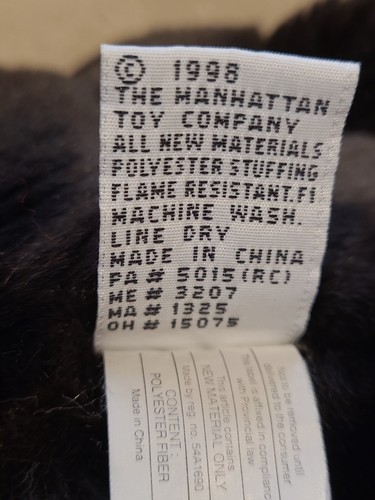Vintage Manhattan Toy Company seltener schwarzer Leopard 1998 Plüschtier Kuscheltier 30 Zoll - Bild 14 von 15