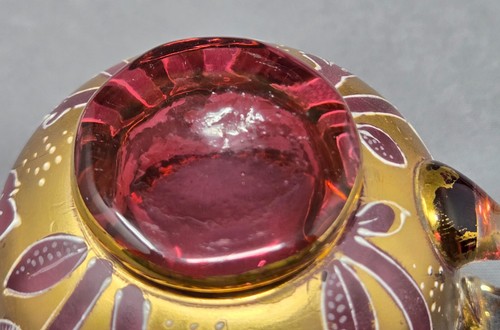 Bohemian Harrach Satin Finish Floral Decorated Cup & Saucer - Picture 7 of 13