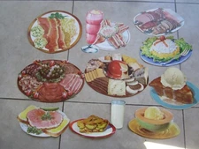 Lot of 10 Old 1950's Vintage - DINER / DELI - FOOD PIE ICE CREAM - Paper Diecuts