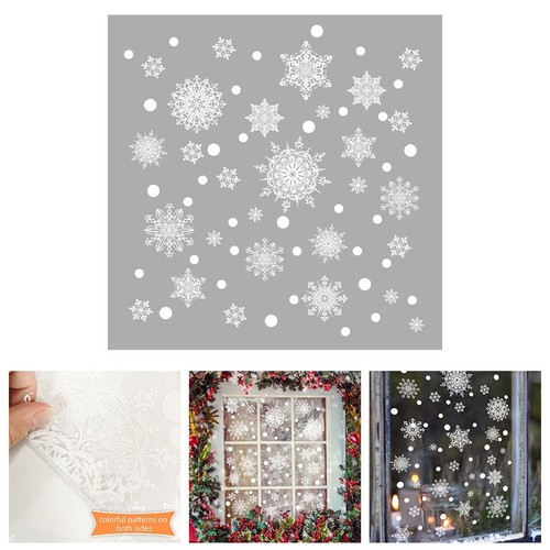 Adesivi Fiocco di Neve Natale per Finestre in Vetro 2 Fogli Bianco 11 81x7 87 Po - Foto 1 di 11