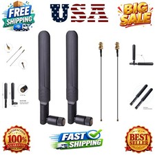 2 x 8dBi WiFi RP-SMA Male Antenna 2.4GHz 5.8GHz Dual Band 2 x 15CM U.FL/IPEX...