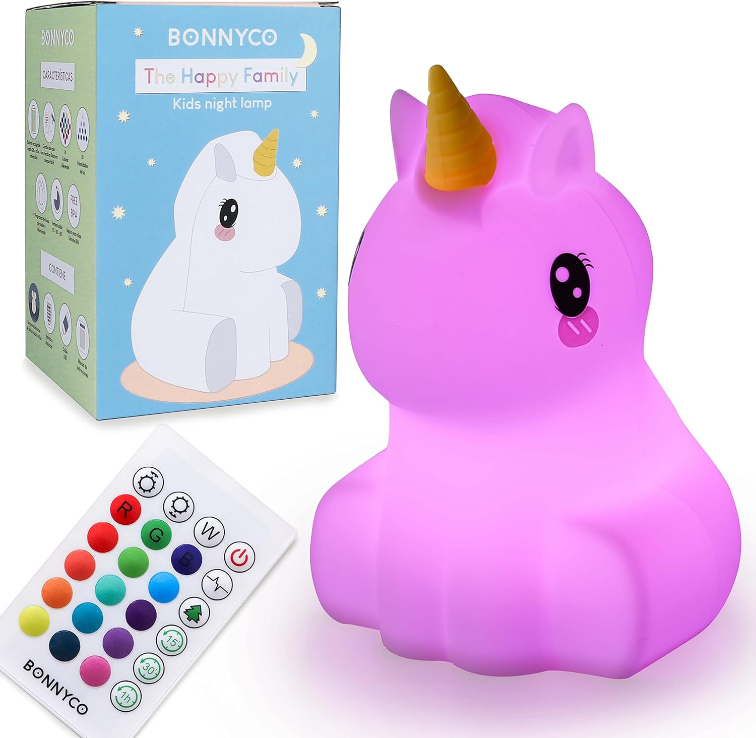 Luce notturna LED Lampada comodino multicolore con colori luce notturna ricaricabile USB per bambini luminosità regolabile tramite tocco telecomando | Leroy Merlin