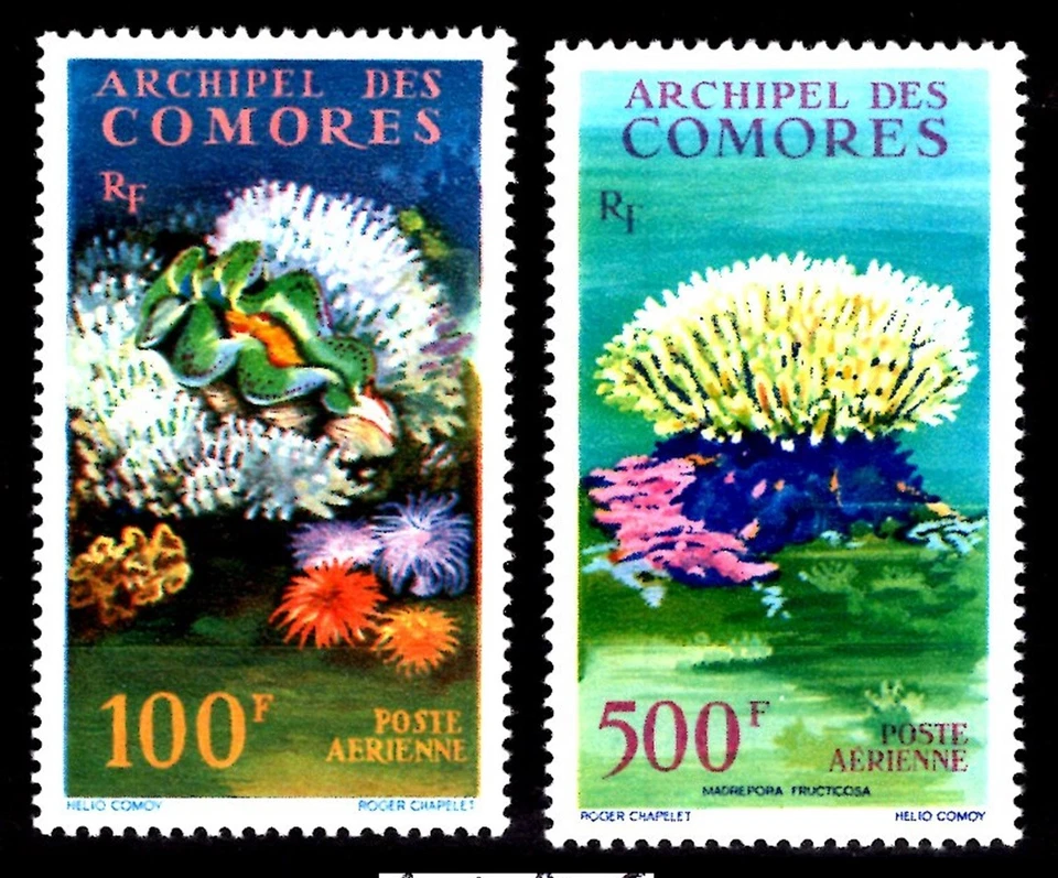 COMORES : Poste AÉRIENNE n°5 + 6, Neufs * = Cote 44 € / Lot Timbres COLONIES - Photo 1/1