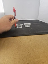 Open Salt Cellar Dips Set Vintage Pressed Glass, 2 Pcs