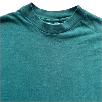 90s Hanes Beefy T Shirt Blank Medium Dark Green Vintage Basic Cotton Made in USA