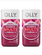 2x OLLY WOMEN'S MULTI + OMEGA-3 Daily Multivitamin Dietary Supplement