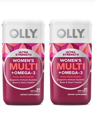 2x OLLY WOMEN'S MULTI + OMEGA-3 Daily Multivitamin Dietary Supplement