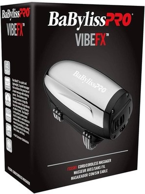 BaByliss PRO VIBEFX Cordless Silver Massager - 2 Speed - Dual Voltage