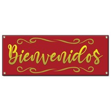 Bienvenidos Banner Concession Stand Food Truck Single Sided