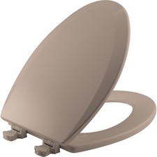New Bemis 1500EC068 Elongated Closed Front Toilet Seat with Cover,Fawn Beige
