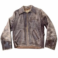 Vintage 1950's Hercules Leather Jacket Brown Length 58.5cm