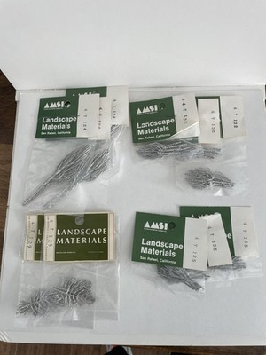 AMSI Landscaping Materials, HO, Metal Trees, qty 11, 4 Different Models