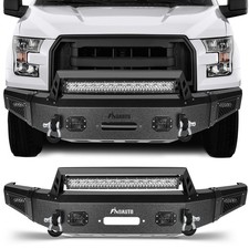 F-150 2015-2017 Front Bumper Rock Crawler Textured Blk w D-ring Winch Plate LED