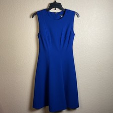 Tommy Hilfiger Womens 2 Royal Blue Sleeveless A-Line Dress Office Workwear