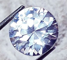 Natural White Sapphire Dimond Cut 11.35 Ct Round Shape Certified Loose Gemstone