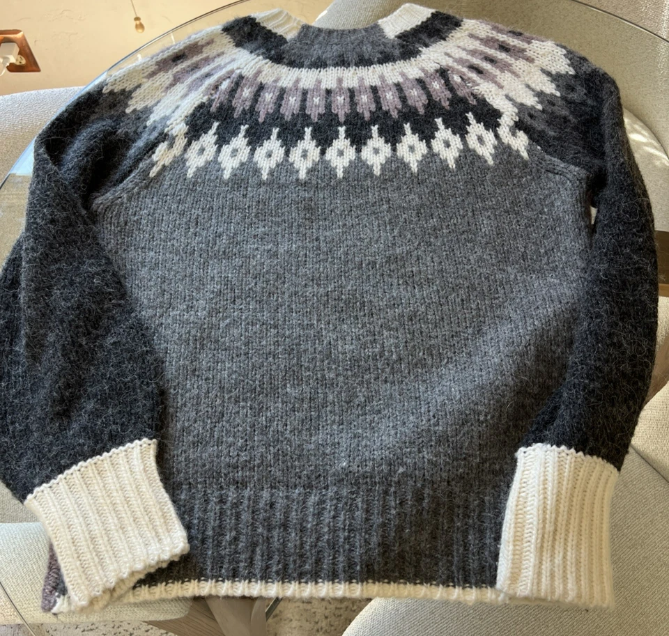 Suéter AllSaints Estilo Falka Fair Isle Mezcla Alpaca S/P 40′′ Pecho Saks Quinto Foto 4 de 4