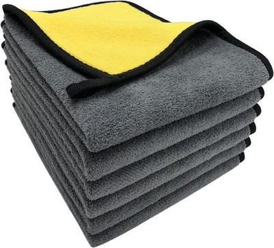 Mikrofasertücher - Weich & Saugfähig, Autoreinigung & Polieren, 6er Pack