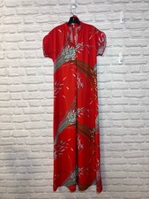 Liberty House of Hawaii Vintage Resort Wear Dress Red 1970's Tropical