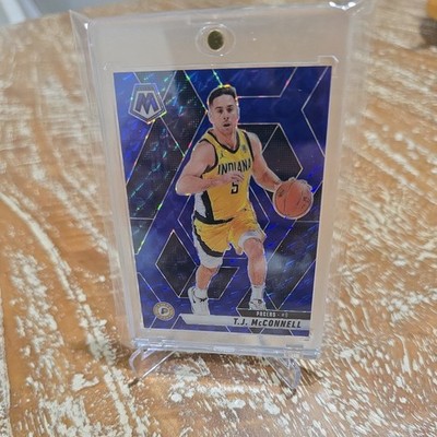 T.J. McConnell Blue Prizm 2024-25 Panini Mosaic #129 160/199