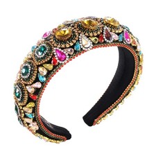 Rhinestone Padded Headband Baroque Crystal 1 Count Pack of 1 , Multicolor