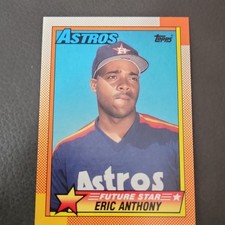 Topps 1990 Future Star Eric Anthony Houston Astros #608 Rookie Baseball Card. rookie card picture