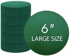 Pack of 6 Round Floral Foam Blocks for Fresh and Artificial Flowers, 6" X 1....