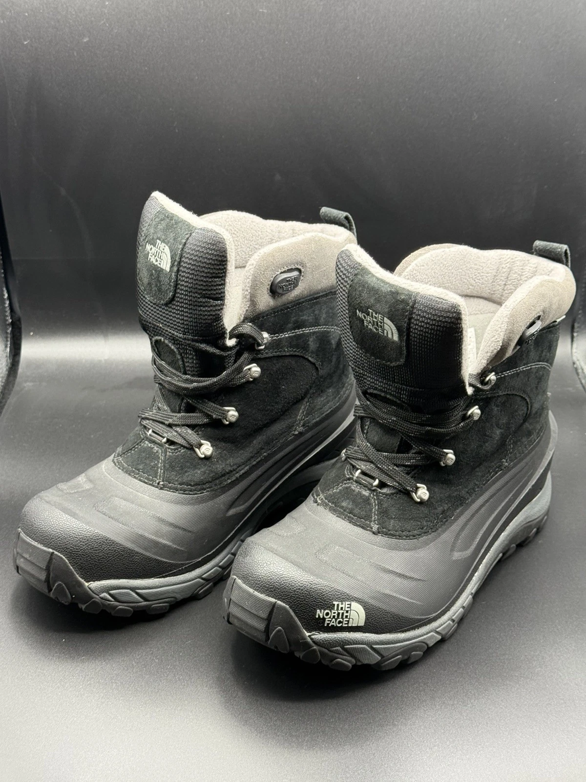 The North Face Chilkat III Black Lace Up Insulated Waterproof Snow Boots Men 9.5