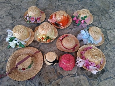 Vintage LOT OF 11 DOLL HATS For 8'' Ginny, Ginger, Muffie & Other Dolls, EX