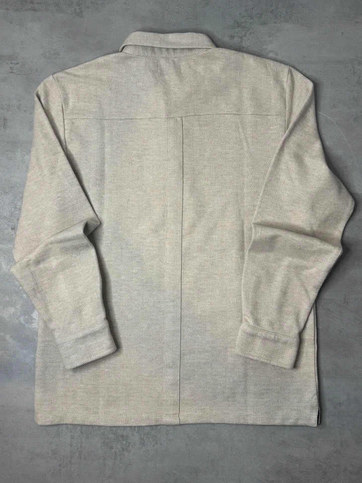 Polo Devred 1902 Homme Taille L Beige Chevron Manches Longues Coton Chic - Photo 2/4