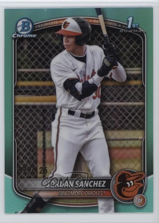 2025 Bowman Chrome Prospects Aqua Refractor 77/125 Jordan Sanchez #BCP-208 0e23
