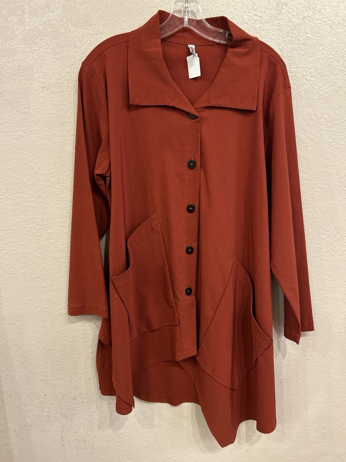 XIAO Rust Colored Button Down Jacket Top Size M/L… - image 1