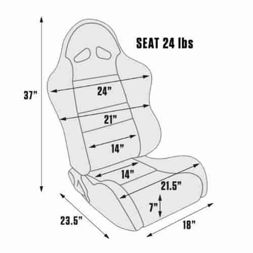 Scat 80-1606-64L Sportsman Series 1605 Race Seat - Afbeelding 2 van 4