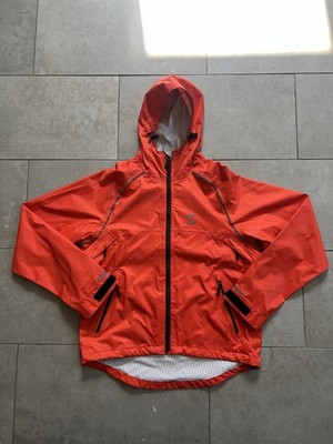 Showers Pass Artex Waterproof Cycling Rain Reflective Orange Zip Jacket Mens M