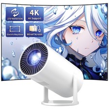Mini Projector Portable Proyector 4K Support, Full HD 1080P Small Projector w...