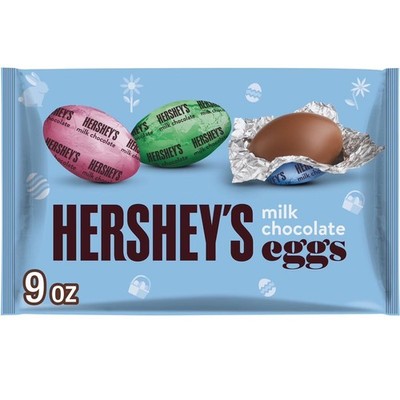 Hershey's Milk Chocolate Eggs Easter Candy Individually Wrapped 9oz Bag