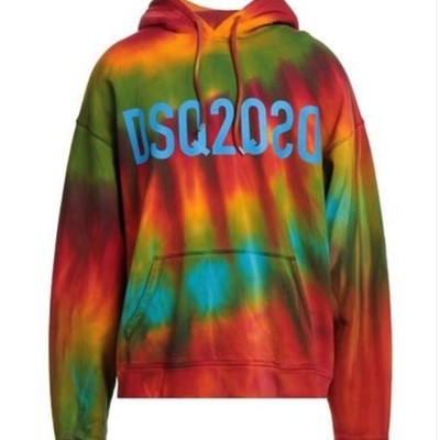 DSQUARED2: Men's Tie-dye Hooded Sweatshirt with Logo - S