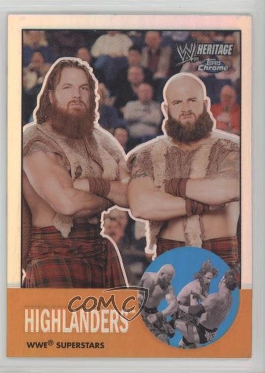 2007 Topps Heritage WWE Chrome Heritage II Refractor Highlanders #5 6f8