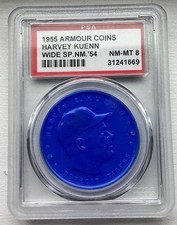 1955 ARMOUR COIN HARVEY KUENN NAVY SPACED   PSA 8